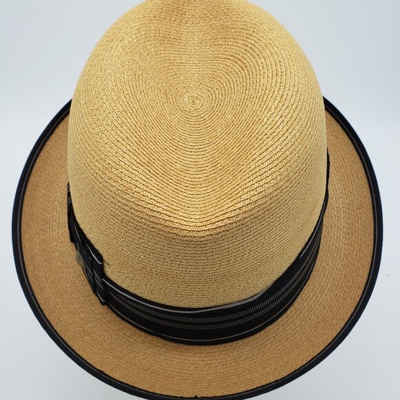 Champ Milan Trilby Fedora ~ 50s or 60s? ~ 6 7/8 ~ Panama Straw ~ NEVER WORN - Picture 5 of 11